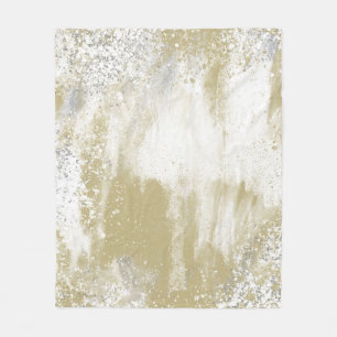 Gold and Silver Spattered Fleece Blanket