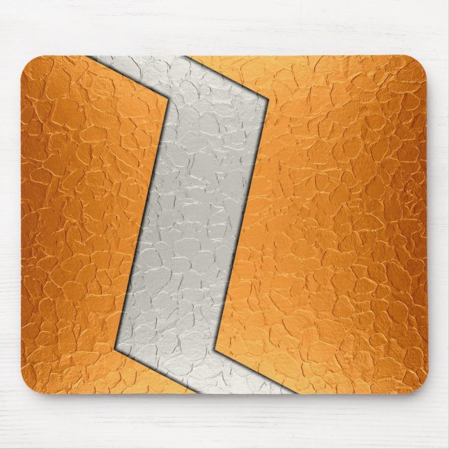 Gold and Silver Stainless Steel Metal Mouse Mat (Front)