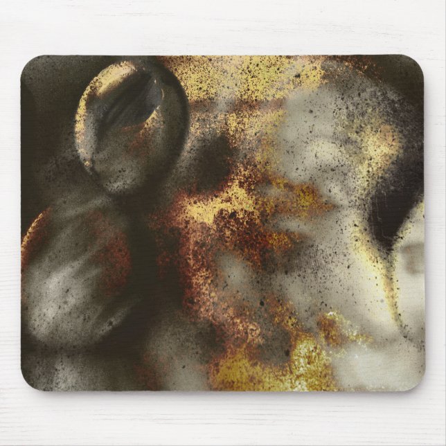 Gold and Silver Star Dust Effect Mouse Mat (Front)