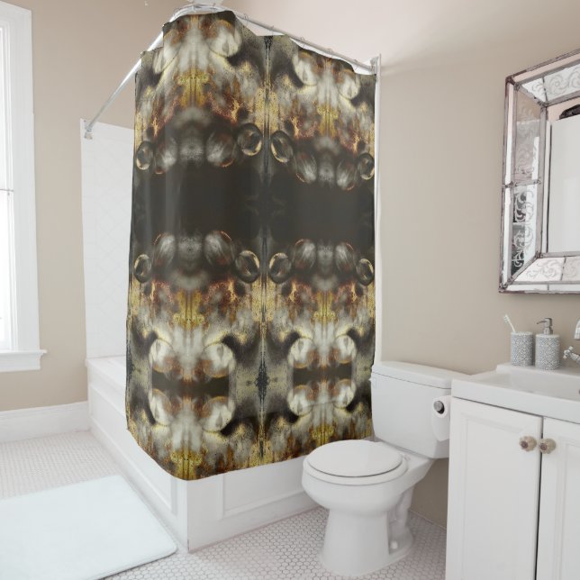 Gold and Silver Star Dust Effect Shower Curtain (In Situ)