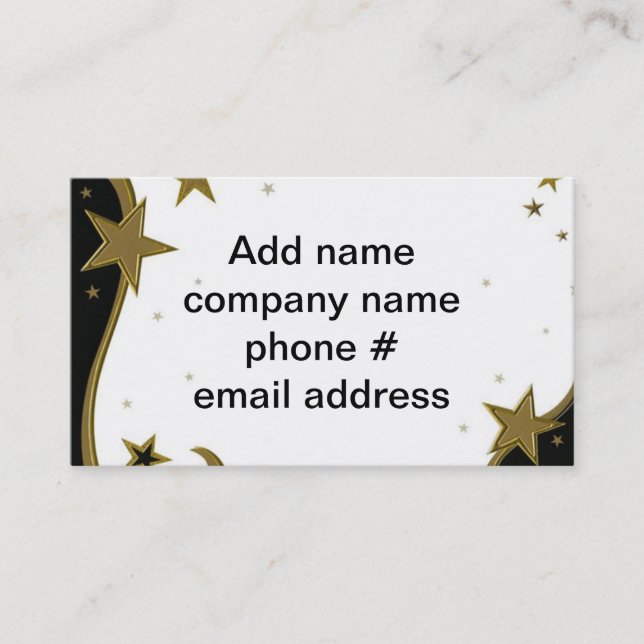 Gold and Silver Stars Business Business Card (Front)