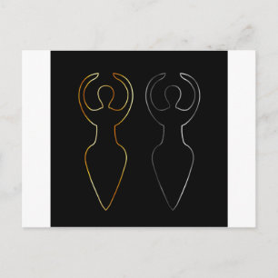 Gold and silver Symbol of the Wiccan goddess Postcard