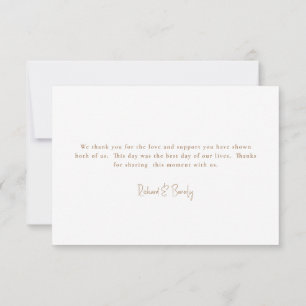 Gold and Silver Wedding Thank You Card