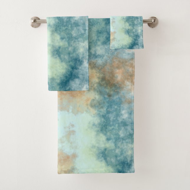 Gold and Teal Bath  Bath Towel Set (Insitu)