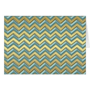 Gold and Teal Chevron Pattern