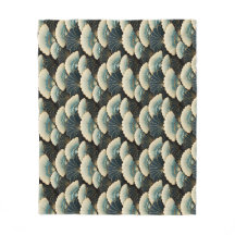 Gold and Teal Japanese-inspire Fan Patterned