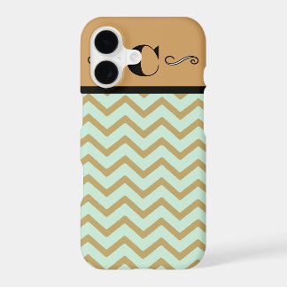 Gold and Teal Monogram phone Case