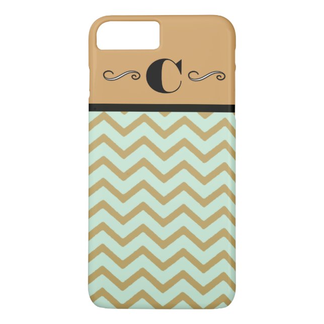 Gold and Teal Monogram phone Case (Back)