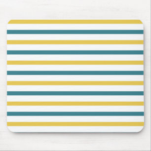 Gold and Teal Stripes Mouse Mat