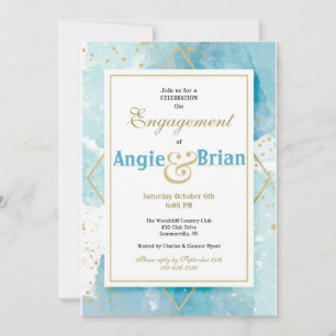 Gold and Turquoise Invitations