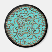 Gold and Turquoise Medallion