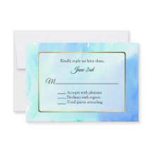 Gold and Watercolor Frame Wedding RSVP