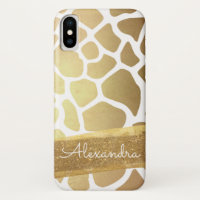 Gold and White Animal  Pattern with Gold Glitter