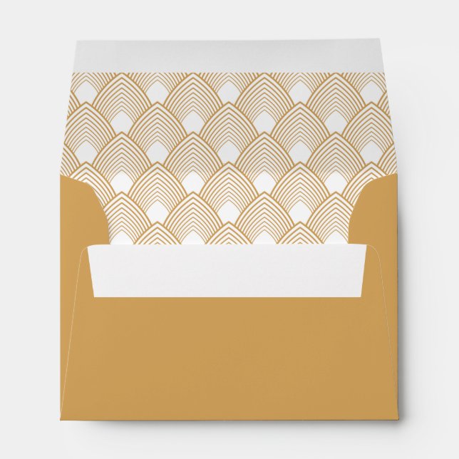 Gold and White Art Deco Pattern Envelopes (Back (Bottom))