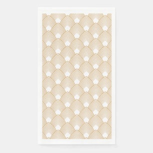 Gold and White Art Deco Pattern Napkin