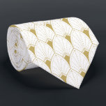 Gold and white Art Deco pattern Tie<br><div class="desc">Gold and white geometric Art Deco pattern. An elegant tie you can wear to the office or a wedding.</div>