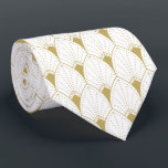 Gold and white Art Deco pattern Tie<br><div class="desc">Gold and white geometric Art Deco pattern. An elegant tie you can wear to the office or a wedding.</div>