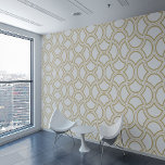 Gold and White Art Deco Pattern Wallpaper<br><div class="desc">This elegant design features a beautiful gold Art Deco geometric pattern on a white background.</div>