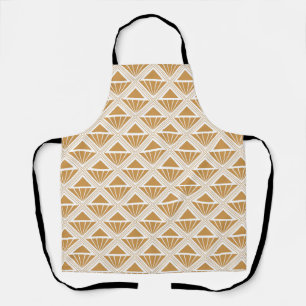 Gold and white Art Deco pattern with rhombuses Apron