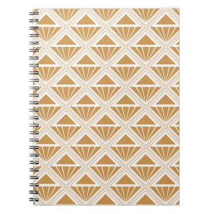 Gold and white Art Deco pattern with rhombuses Notebook