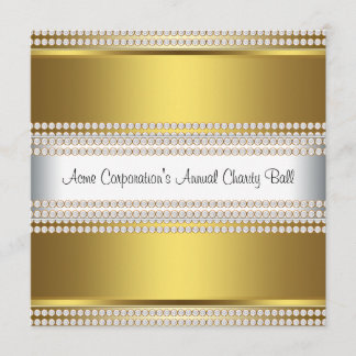 Gold and White Black Tie Corporate Party Invitation