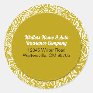 Gold and White Business Address Labels