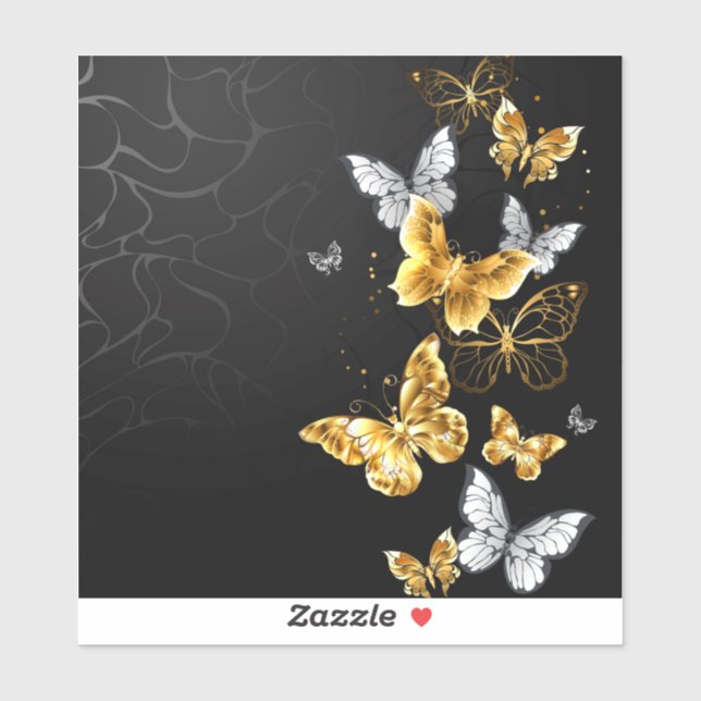 Gold and white butterflies (Sheet)
