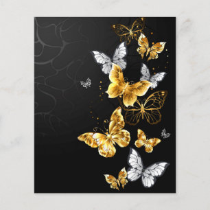 Gold and white butterflies