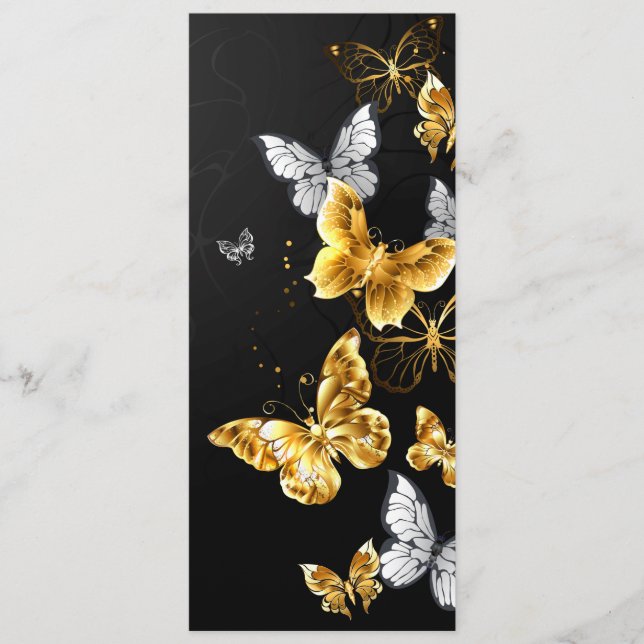 Gold and white butterflies advice card (Front)