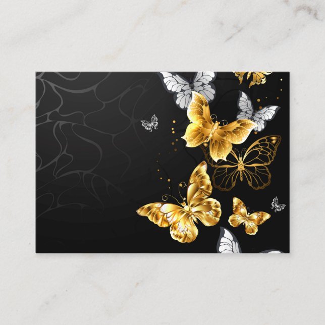 Gold and white butterflies advice card (Front)