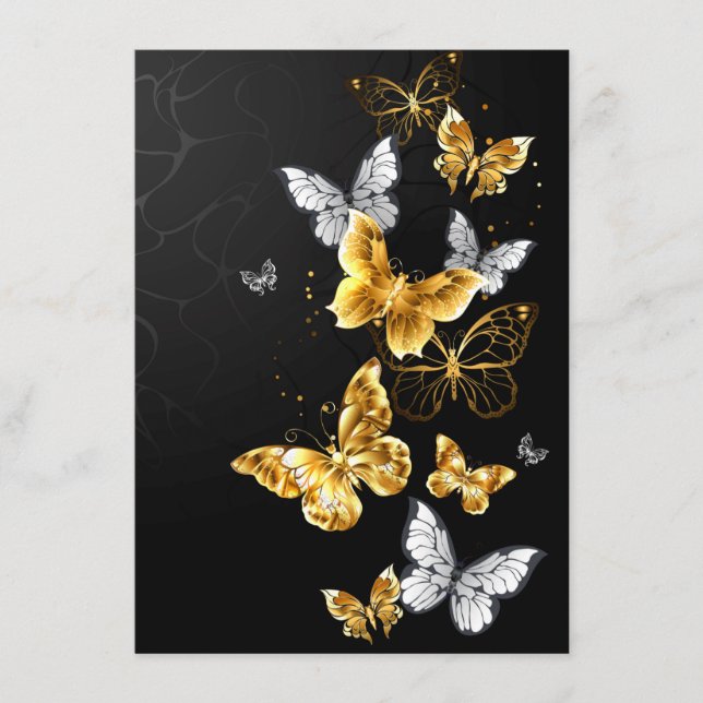 Gold and white butterflies advice card (Front)