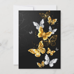 Gold and white butterflies advice card