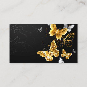 Gold and white butterflies calling card