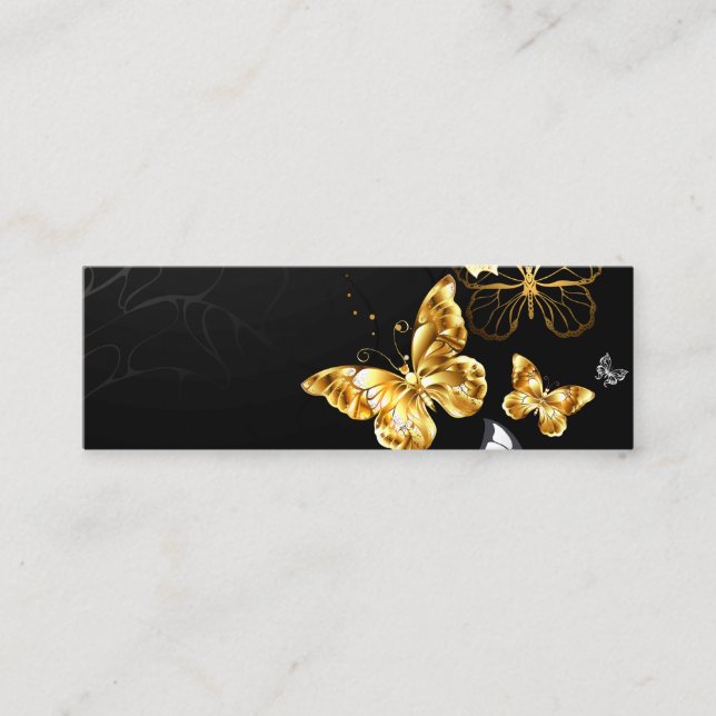 Gold and white butterflies calling card (Front)
