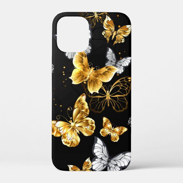 Gold and white butterflies Case-Mate iPhone case (Back)