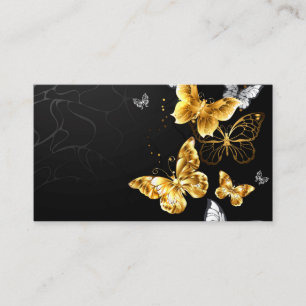Gold and white butterflies discount card