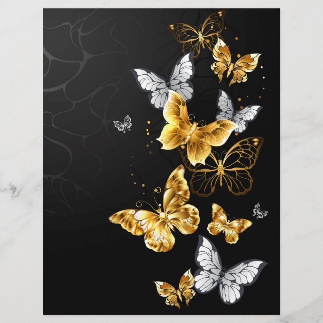 Gold and white butterflies flyer (Front)