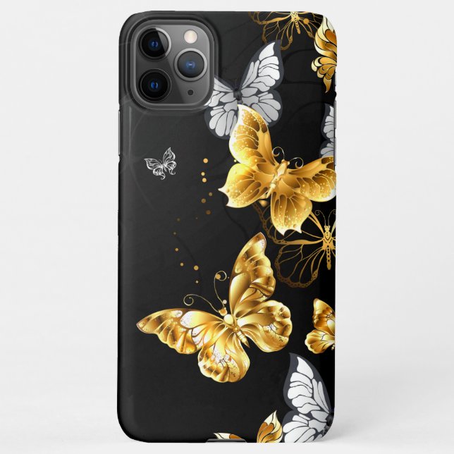 Gold and white butterflies iPhone case (Back)