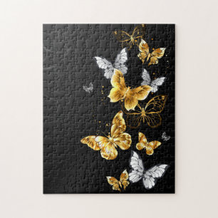 Gold and white butterflies jigsaw puzzle