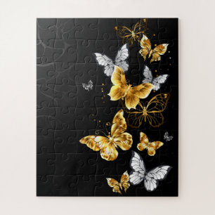 Gold and white butterflies jigsaw puzzle