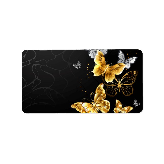 Gold and white butterflies label (Front)
