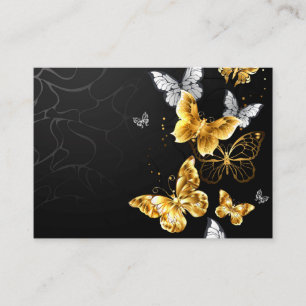 Gold and white butterflies loyalty card