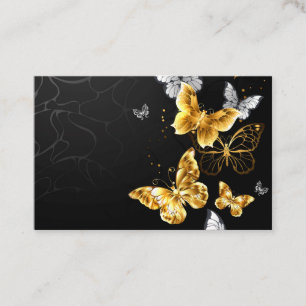 Gold and white butterflies loyalty card