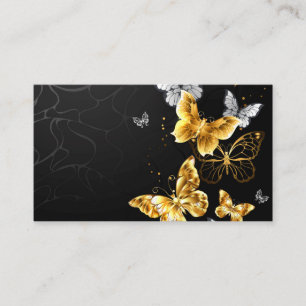 Gold and white butterflies loyalty card