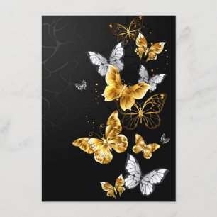 Gold and white butterflies menu
