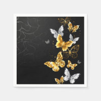 Gold and white butterflies