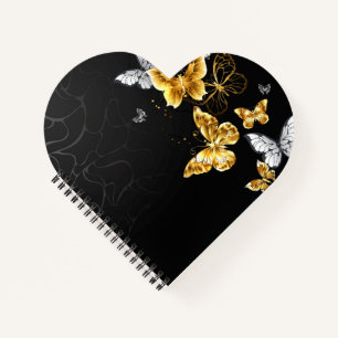Gold and white butterflies notebook