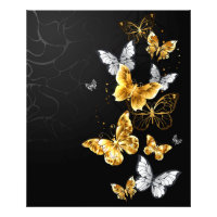 Gold and white butterflies