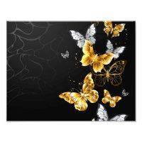 Gold and white butterflies