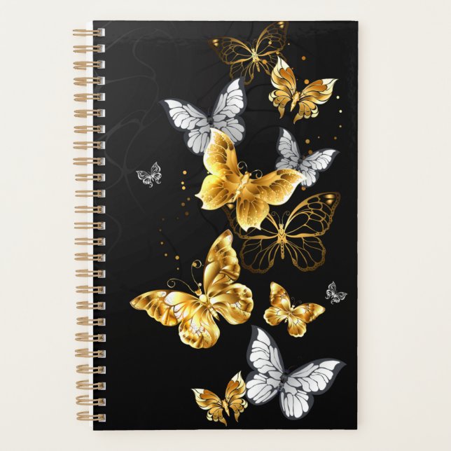 Gold and white butterflies planner (Front)
